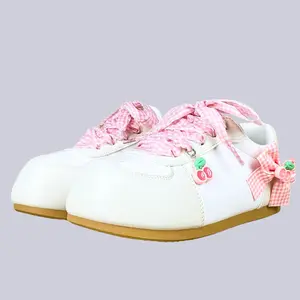 Cherry Girl Gingham Casual Sneakers – Women’s
