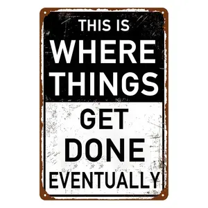 Funny Garage Metal Tin Signs, Lightweight Man Cave Decor for Men, Vintage Personalized Wall Art, Shop Accessories, 8x12 Inch, Universal Setting