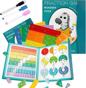 Magnetic Fraction Educational Puzzle, Magnetic Fraction Tiles & Fraction Circles Set, Magnetic Fraction Demonstration Book with Foldable Bottom Board, Magnetic Fraction Manipulatives Learning Toys for Kids#learning tools#education#kindergarten#preschool