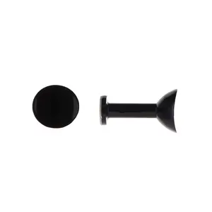 Elegant Round Design Curtain Tieback Hooks - Set of 2 Adhesive Drapery Holdbacks - Glossy Black Decorative Metal Window