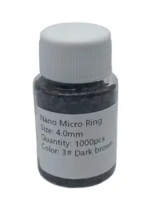 1000 pcs/Lot 4.0*2.7*2.5 mm Black nano micro rings copper micro beads For Nano Ring Hair Extensions 2 color in stock Hair Tools Hair Styling Tools