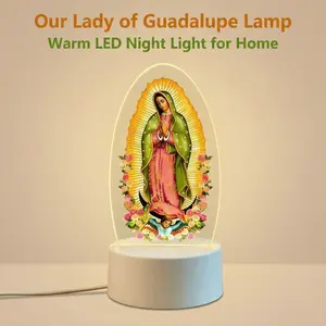 Sacred Our Lady of Guadalupe Prayer Lamp, 3-Color USB Warm Light, Religious Home & Bedroom Decor, Baptism & Worship Essential, Perfect New Home & Mother's Day Gift, Peaceful Religious Ambiance