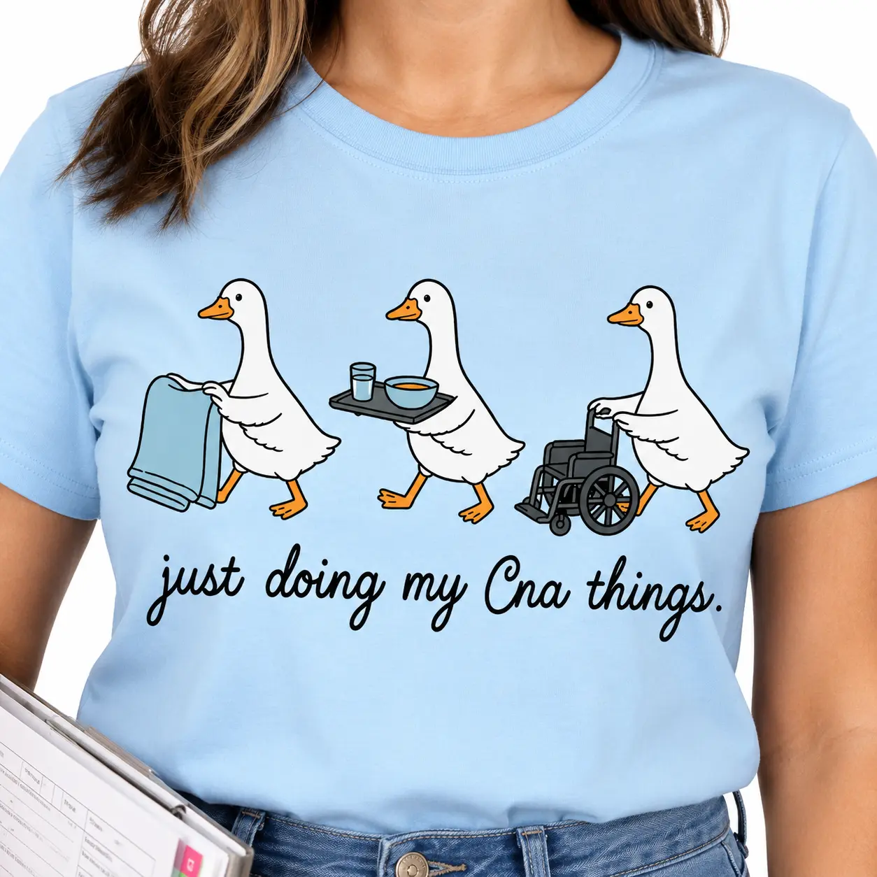 Just Doing My CNA Things Tee, Certified Nursing Assistant Shirt, Silly Goose Medical Humor Apparel, Healthcare Worker Gift, Nursing Student Top, Nurse Week Crewneck