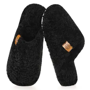 Men's Cozy Slippers Warm Fuzzy Slip-On House Slippers for Men Indoor Memory Foam Anti-slip Shoes Lightweight Winter House Bedroom Shoes
