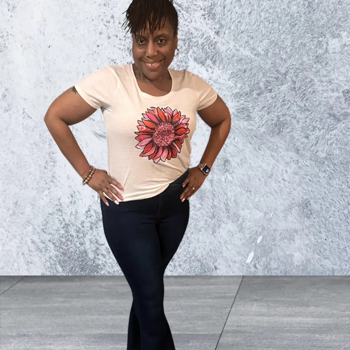 High Waist Pull On Flare Jeans