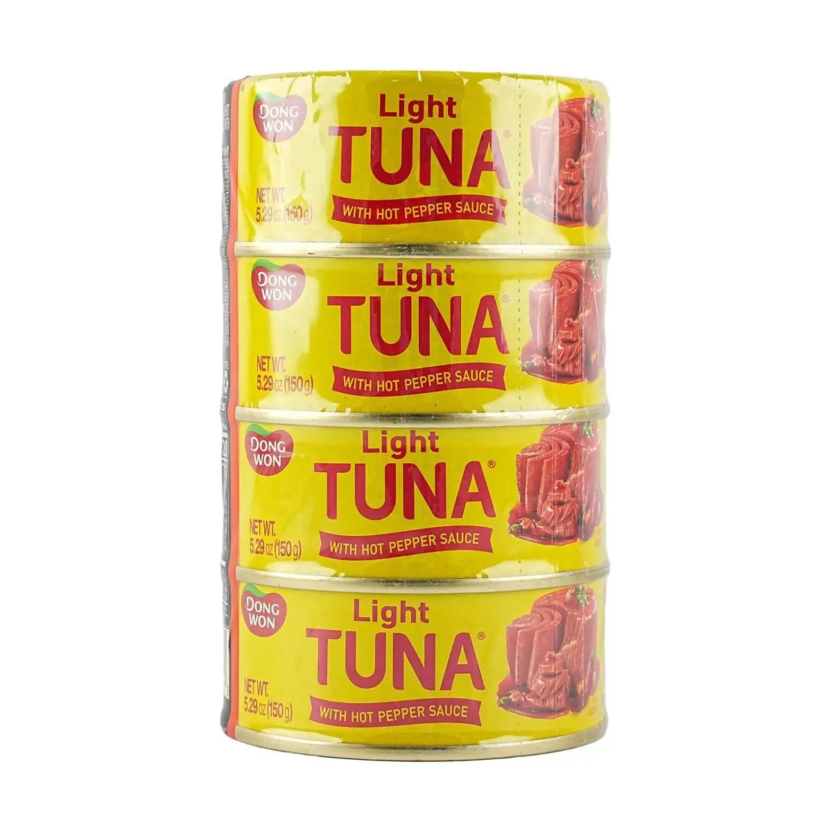 DONGWON Spicy Tuna Can - Korean Ready-to-Eat Tuna for Salads, Ramen, Kimbap - 150g x 4 Cans