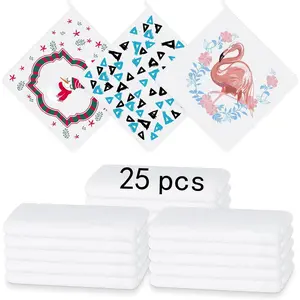 LIZOIDZSM 25 Pcs Sublimation Towels Blank,12 x 12 Inch Sublimation Hand Towels,DIY Microfiber Sublimation Kitchen Towel Dish Towels,Sublimation Tea Towel Blanks