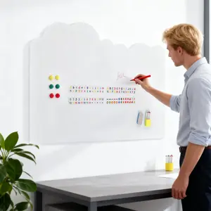 2025 Viral Wall-Mounted Magnetic Whiteboard - 47.24*34.65in Educational & Creative for Kids/Home/School-Safe PET Material Easy Install & Wipe for Family Activities