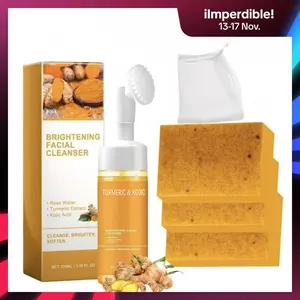 Turmeric Wash and Care two PieceSet, TurmericCleansing Mousse, Turmeric SoapFacial Cleansing Skincare FacialCleansing Cleanser Facial Wash Comfort