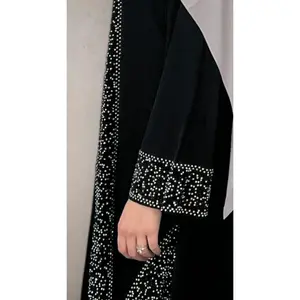 Rhinestone Abaya - Black