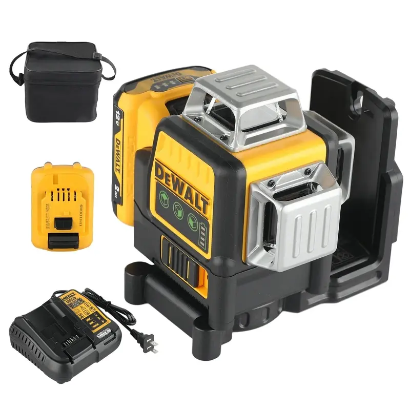 Dewalt NEW DW089LG 12V Green Laser Level, 12 Lines, 3 Sides, 360-Degree Vertical & Horizontal, Outdoor Leveling Tool