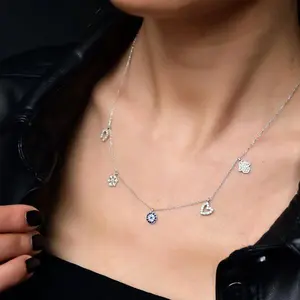 Lucky Necklace ¥ Hand Of Fatima Necklace Silver ¥ Good Luck Necklace