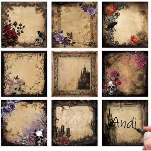 Gothic Sticky Notes Gifts - 9 Pack Gothic Sticky Notes 3x3 Goth Office Supplies Goth Style Design Self-Stick Notepads Creepy Spooky Memo  Pads School Office Supplies 450 Sheets