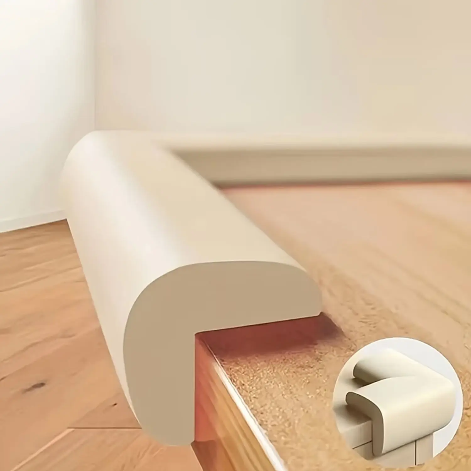 Durable Rubber Corner Protectors, Easy Installation, Scratch Prevention, Stable Furniture Placement, Soft 78.74 Inch Edge Guards, Home Use, Durable Material