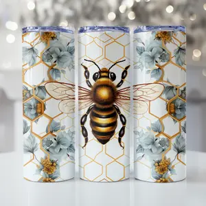 Bee 20oz Tumbler with Sliding Lid and Straw for Hot and Cold Drinks - Stylish Drinkware