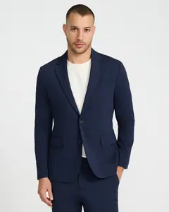 Express Slim Navy Seersucker Everyday Performance Suit Jacket