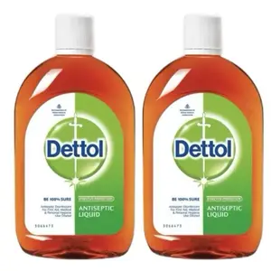 Dettol Antiseptic Dark Liquid Pack of 2 - 550mL, 100% Antiseptic, Effective for Cleaning and Disinfection Household Multicolor