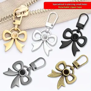 5pcs Detachable Bow Metal Zipper Pulls for Clothing, Jackets, Bags, and Hole Accessories 5pcs Detachable Bow Metal Zipper Pulls for Clothing, Jackets, Bags, and Hole Accessories
