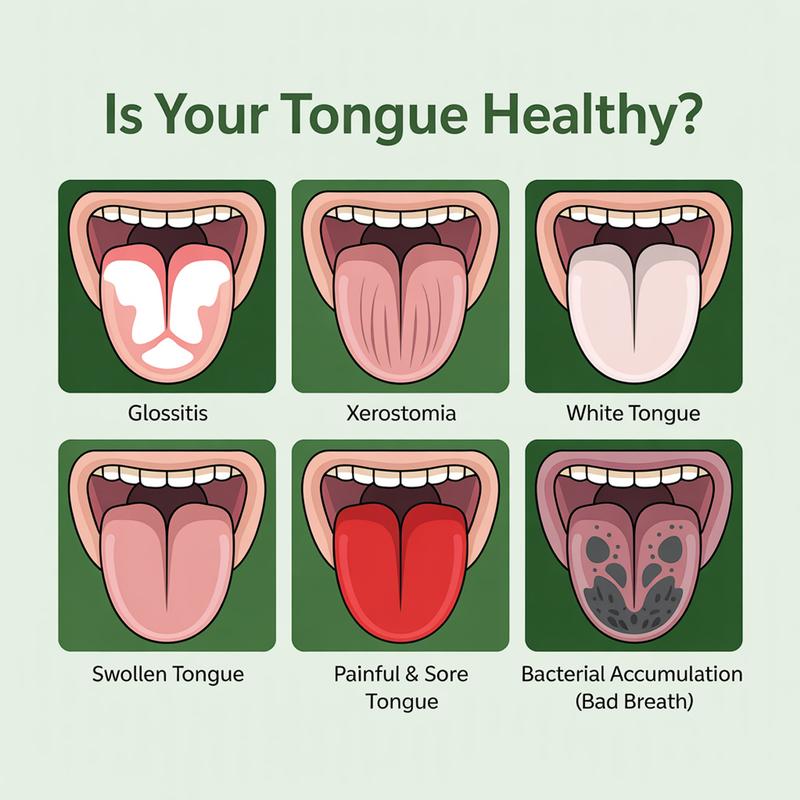 EEIHOE Tongue Repair Spray - Relieves Dry Cracked & Swollen Tongue - Oral Care Solution for White Coating - 30ml