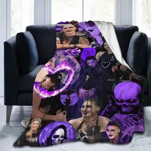 Rhea And Ripley Wrestling Champion Air Conditioning Blanket Ultra Soft Portable Throw Blanket For Living Room Couch Sofa Car Black Gifts For Home Party Holiday Decor Christmas And Halloween Birthday