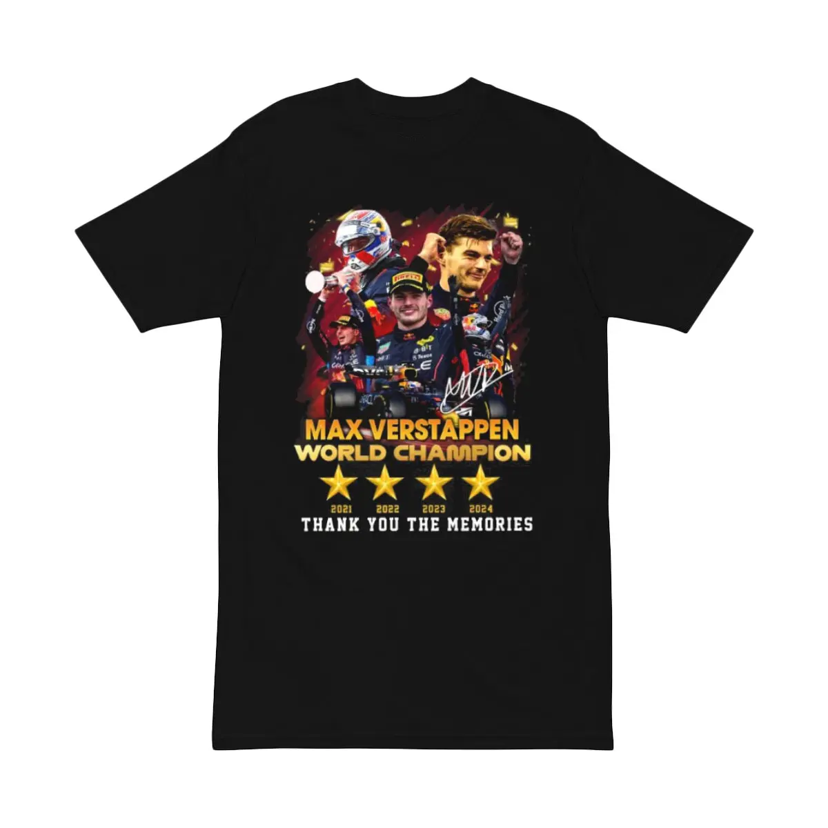 Max Verstappen World Champion 2021 2022 2023 2024 Thank You For The Memories Signature T-shirt