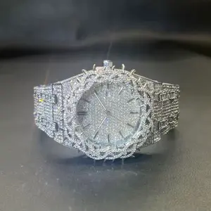 Iced Out Crown Of Thorns Watch AP Style with CZ Accents and Silver Color