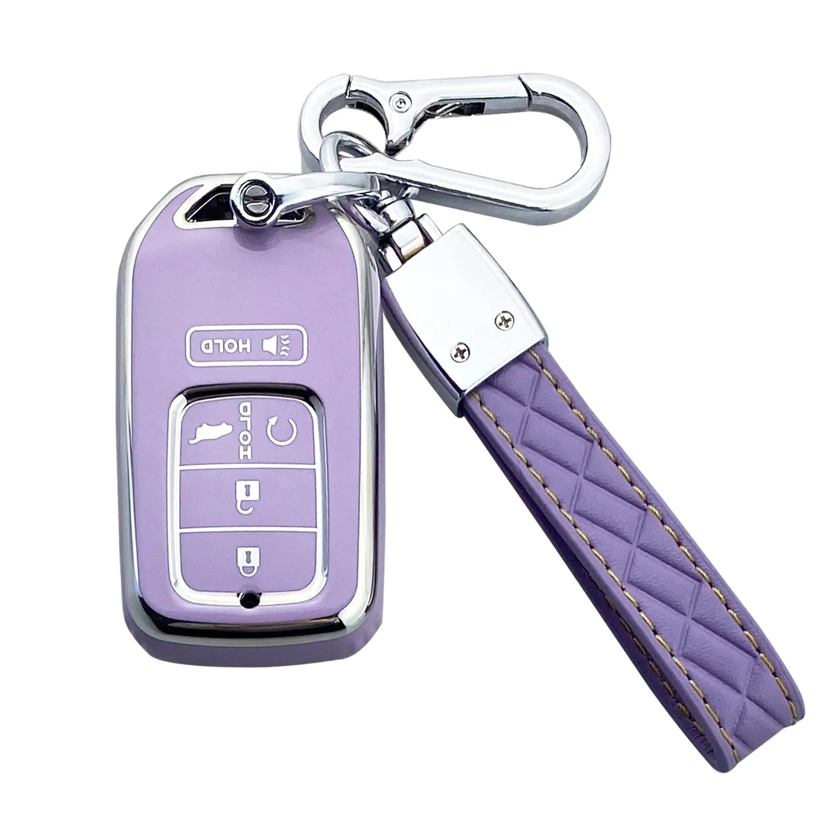 Car Key Fob Cover Case - Car Key Holder, Automotive Interior Accessory, Protective Shell for Honda Accord, Civic, CR-V, HR-V, CR-Z, Fit, Odyssey, Passport, Pilot, Jed, Crider, Crosstour, Spirior