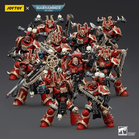 JOYTOY Warhammer 40k 1/18 Action Figures Anime 12.6cm World Eaters Khorne Berzerker Battle Warrior