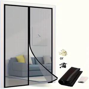 Magnetic Self-Seal Mosquito Screen Door, Tool-Free Installation, Dual Fixing, Pet-Friendly, Energy Efficient, Modern Design