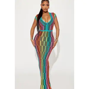 Sia Knit Maxi Dress - Multi Color