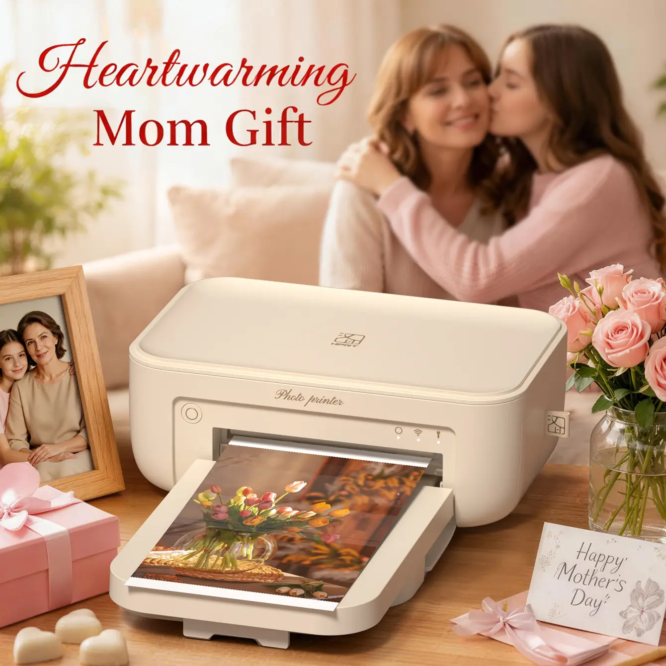 4x6 Photo Printer, Wireless WiFi Portable Printing, Includes 20 Sheets & 1 Ribbon, Compatible with iPhone & Android,GiftedInLove,Best Gift for Mom Birthday#SummerSale