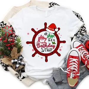 Cruise Ship Vacation Shirt Aw Ship It's A Birthday Trip Christmas Cruise Family Shirts, Merry Xmas Gift, Matching Christmas Cruisin Crew Tee