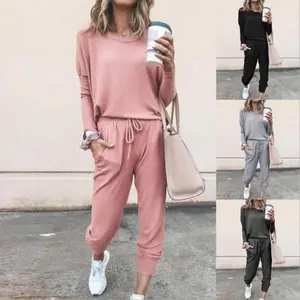 New Women's Summer Suit Solid Color Loose Harem Pants Two-Piece Set