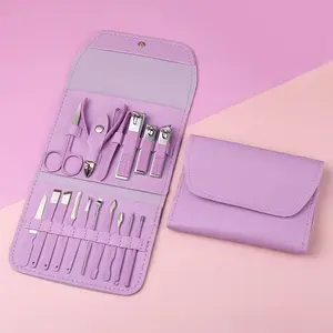 16pcs Nail Cutter Set Stainless Steel Nail Clippers Set with Folding Bag Manicure Cutter Kits Scissors Beauty Tool