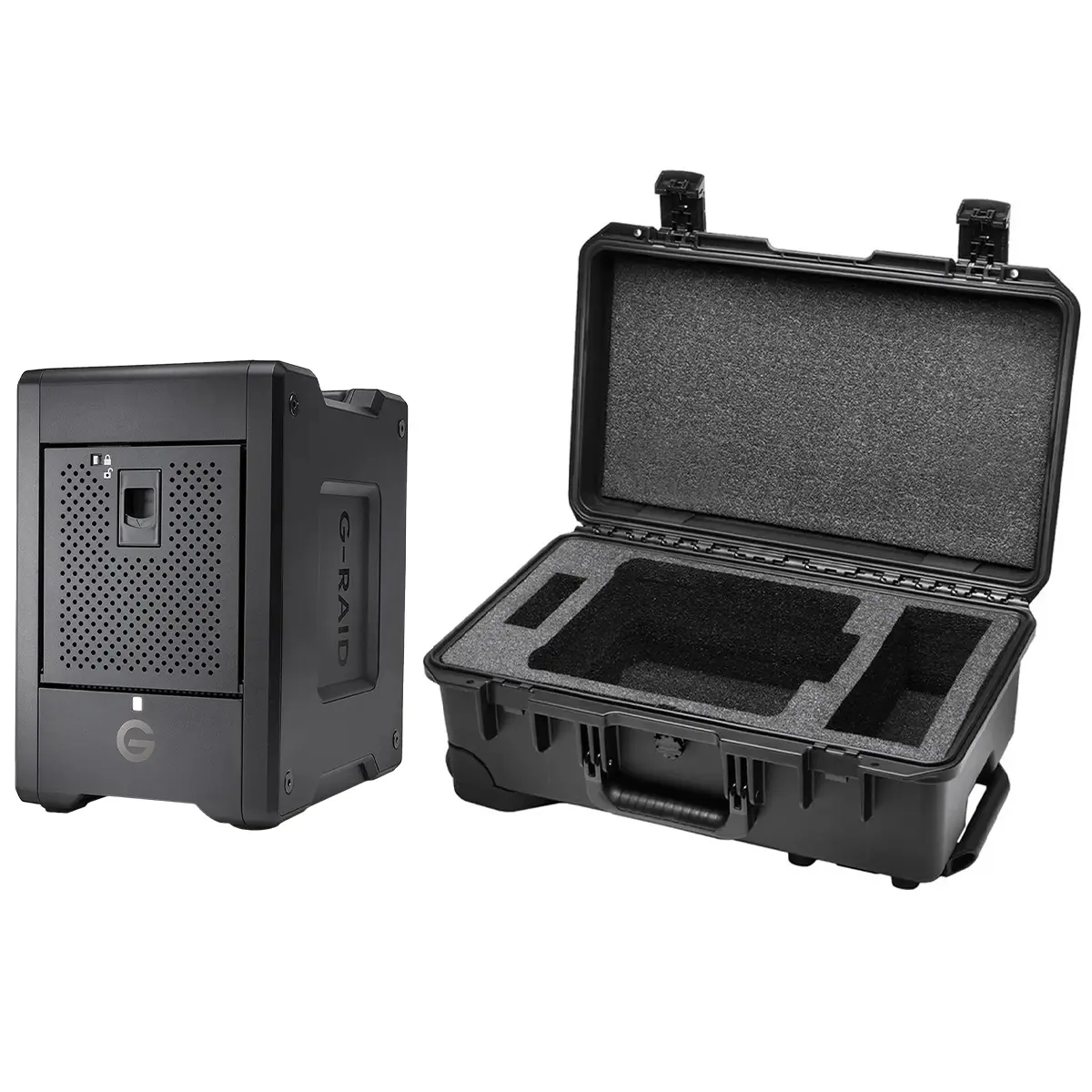 WD G-RAID Shuttle 4-Bay Thunderbolt 3 and USB-C RAID Array with 48TB (4x 12TB) Removable HDD, Bundle with iM2500 Storm Carry-On Case