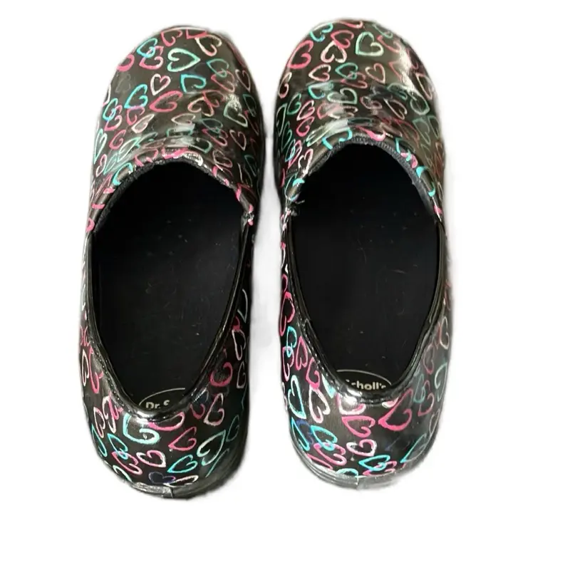 Nursing Nonslip Shoes - Comfortable Footwear with Heart Design and Black Lace Detail Women