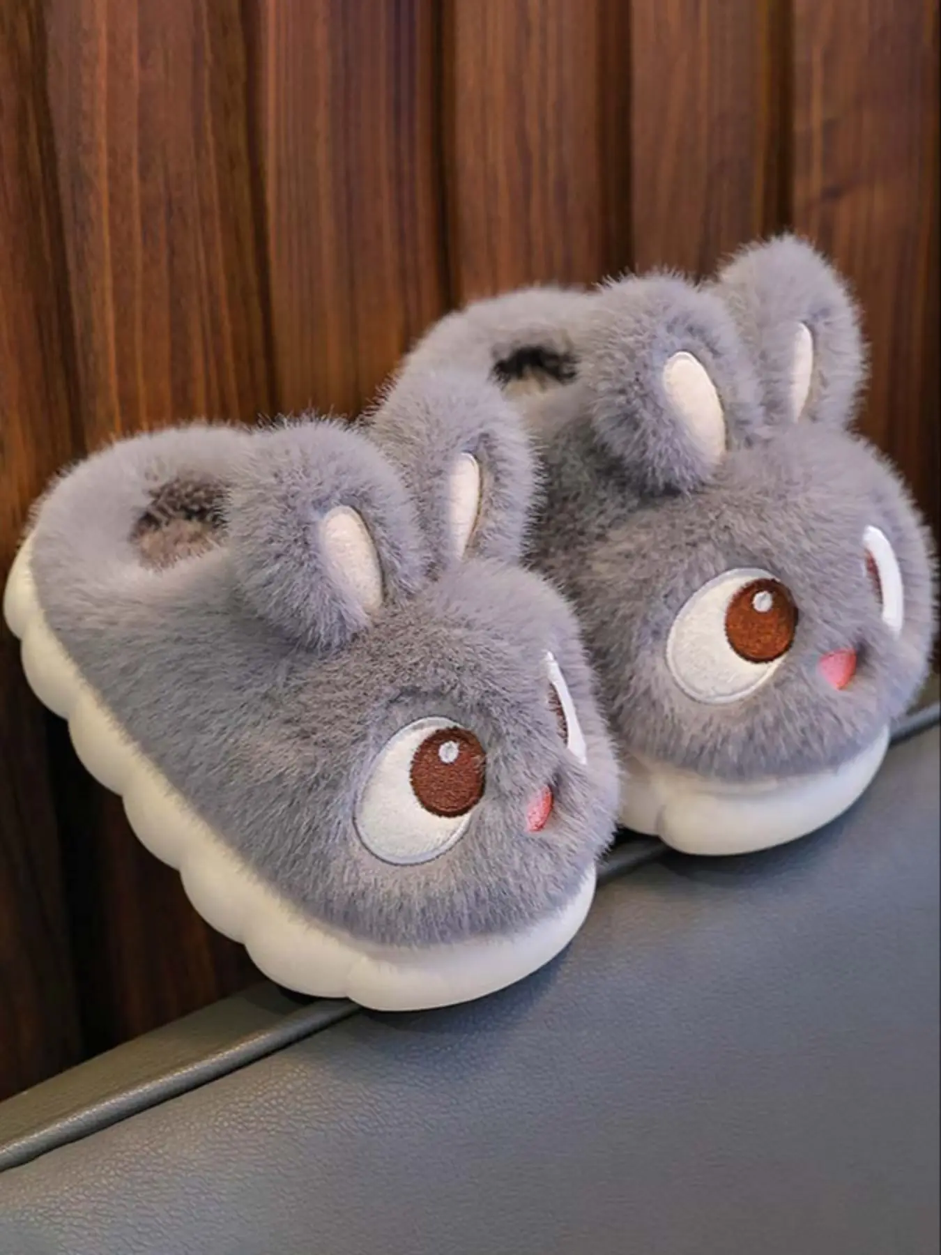 Cute Cartoon Rabbit Design Plush Slippers, Casual Soft Comfortable Home Slippers, Warm Slippers for Indoor & Outdoor Use for Kids
