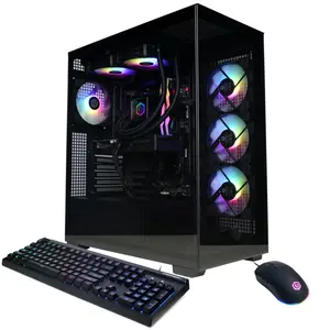 CyberPowerPC SLC11160CPG Gaming Desktop PC, AMD Ryzen 7 9700X, 32GB DDR5, Radeon RX 9070 XT 16GB, 2TB PCIe 4.0 NVMe SSD, WiFi/BT, RGB Gaming Keyboard/Mouse & Windows 11 Home