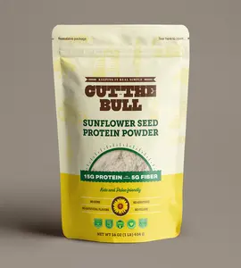 Cut the Bull Sunflower Seed Protein Powder - 15 g Protein, 5 g Fiber, Organic, Non-GMO, Plant-based, No Additives or Fillers, Unflavored (16 oz)