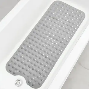 Non-Slip Bathtub Mat - Extra Large 40x16 Inches - Anti-Slip Shower Mat with Suction Cups and Drain Holes - Machine Washable