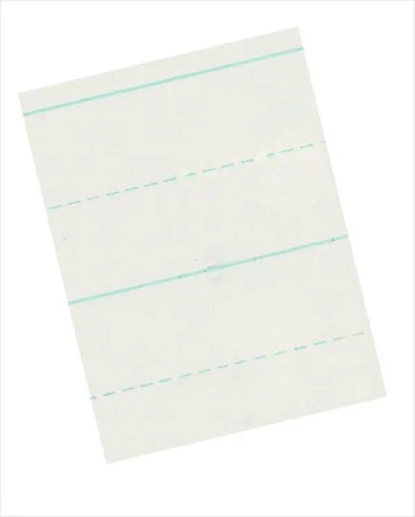 School Smart 085355 Alternate Ruled Long Way Writing Paper - 1 in. Ruling, 1/2 in. Broken Midline, Broken Lines, Grade 1-11, 11x8.5 in., White, Great for Pencil Use