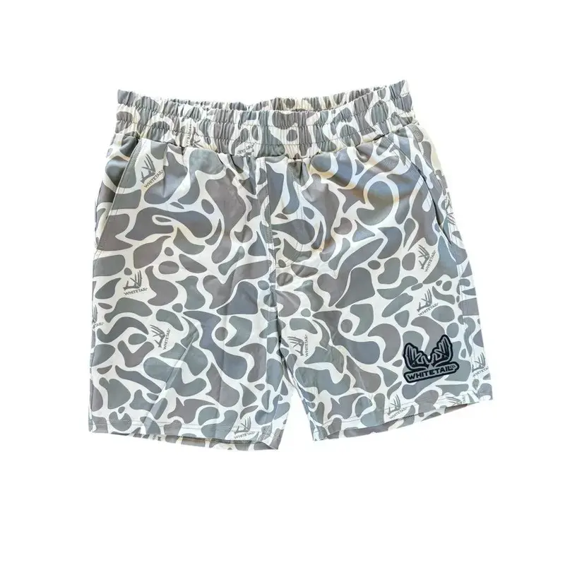Whitetail Hunt Camp Shorts Faded Old Camo | Duck Camo Shorts | Marsh Camouflage Shorts | Waterfowl Hunting Shorts | Men's Outdoor Shorts | Fishing Shorts | Hiking Shorts | Tactical Training Shorts | Quick Dry Athletic Shorts | Lightweight Summer Shorts