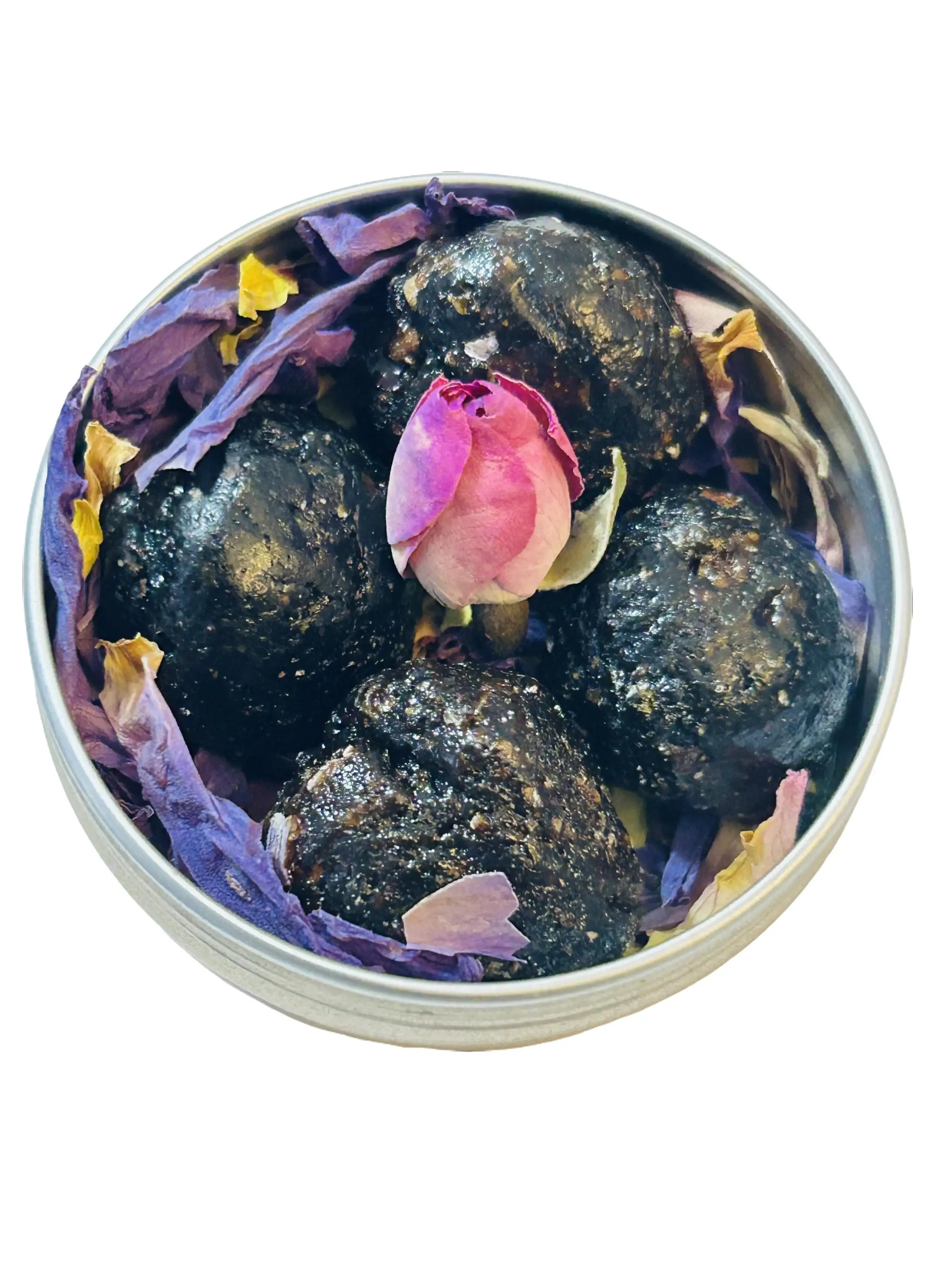 Handmade Egyptian Kyphi Incense 4-Pearl Set | Rose and Egyptian Blue Lotus Fragrance Frankincense, Myrrh & Copal Resin Scented Aroma + Notes of Juniper & Saffron