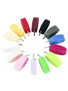 2 Pairs of 2cm Wide Flat Shoelaces with Metal Tips, Classic Casual Sports Laces for All Seasons, Versatile Shoe Accessories