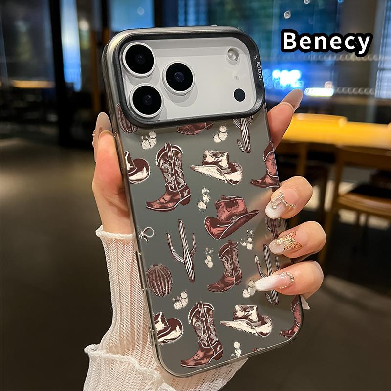 Phone Case for iPhone17 Pro Max 17 Air Western Cowboy Elements Pattern Full Body Protection Anti-Scratch PC Smartphone Cover Cellphone Protective