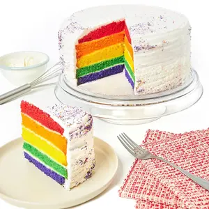 David's Cookies Rainbow Layer Cake – 10" Pre-Sliced Colorful Layered Celebration Cake, Gourmet Bakery Cake, 14 Pieces