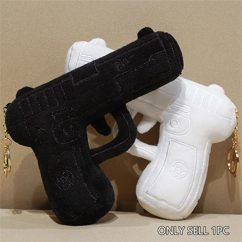 Plush Handgun Toy Pendant, Soft Stuffed, Game Enthusiast Collection, Birthday Gift, Creative Room Decor, April Fools' Day, Halloween, Soft Cuddly Gift, Soft Stuffed Collectible