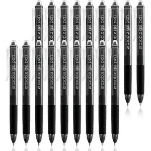 18 Black Retractable Erasable Gel Pens Clicker, Fine Point(0.7), Make Mistakes Disappear,  Comfort Grip, Black Ink for Planners, Note Taking and Crossword Puzzles