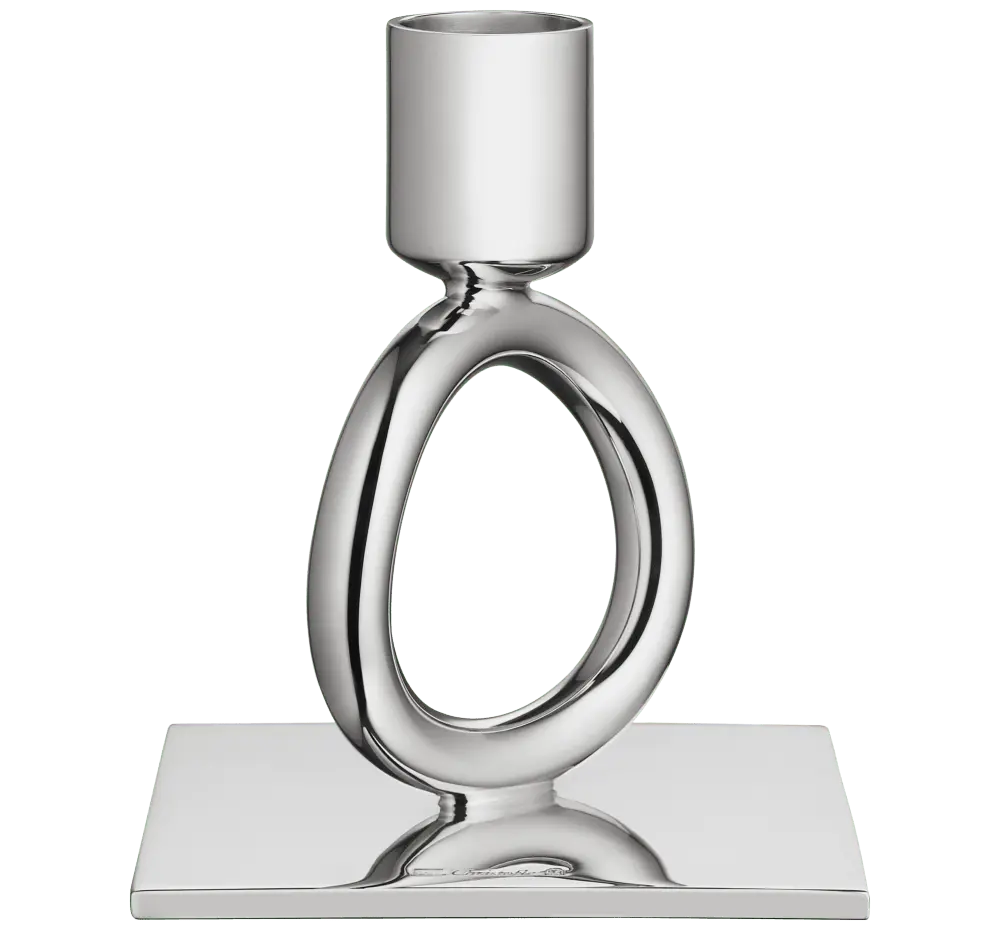 Vertigo - Silver Plated Ring Candlestick Holder