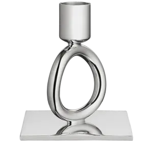 Vertigo - Silver Plated Ring Candlestick Holder